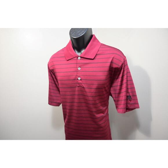 Adidas Golf Polo ClimaCool Short Sleeve Athletic Striped Shirt Mens Size Large - Picture 1 of 7